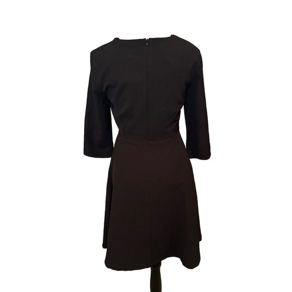 Zara Basic Women’s BLACK Lace Up Front Fit & Flair Dress 3/4 Sleeves Sz S  NWT - Picture 6 of 11